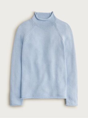 J. CREW 1988 Rollneck™ sweater in cotton in Heather Sky Size S $98 BW186
